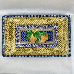 Williams Sonoma Sicily Ceramic Platter Oranges Portugal Pottery Stoneware Rustic